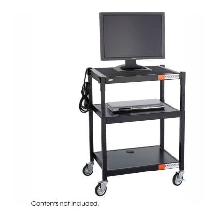 Safco Safco Steel Adjustable Height AV Cart 8932BL